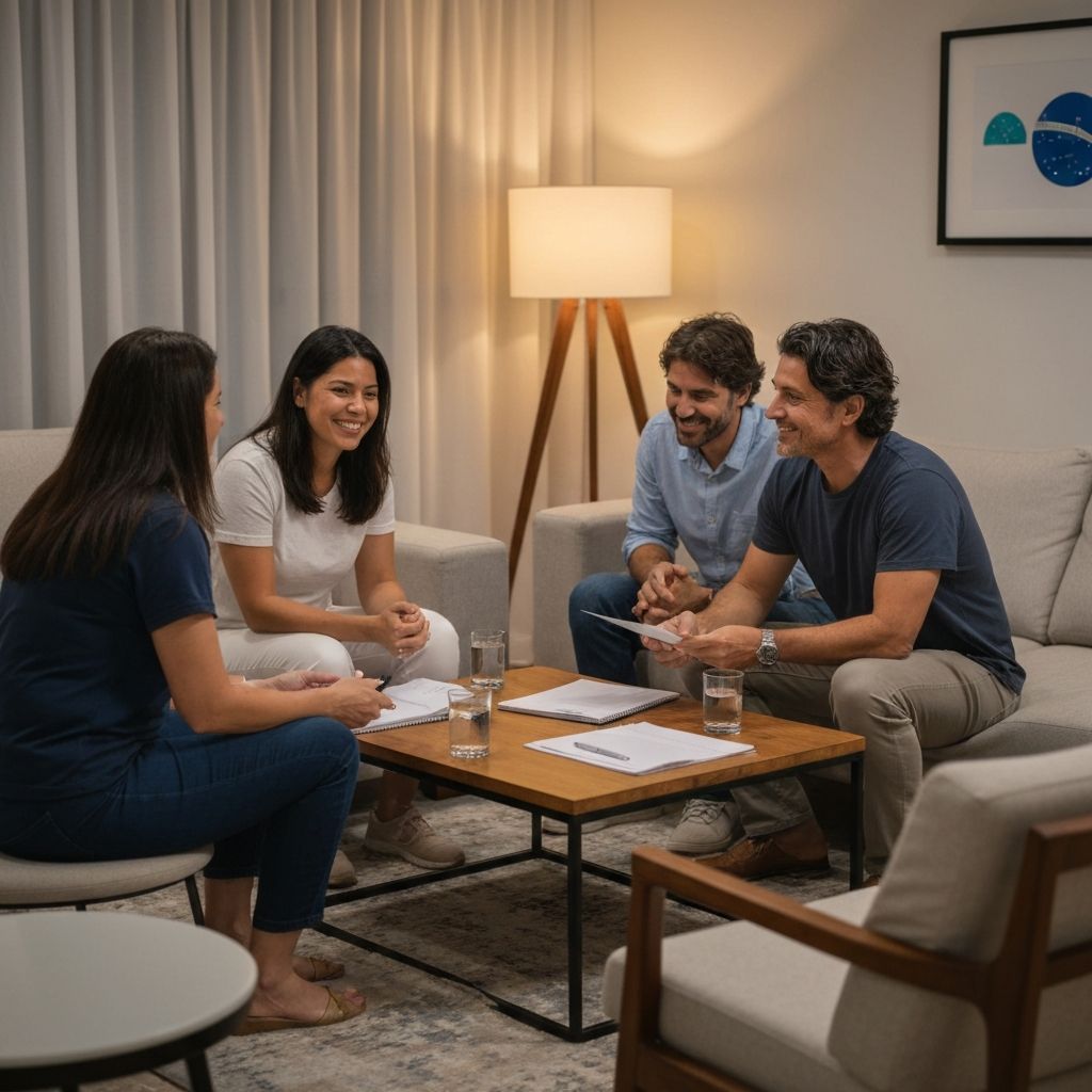 Sessão de orientação e suporte familiar com psicólogo