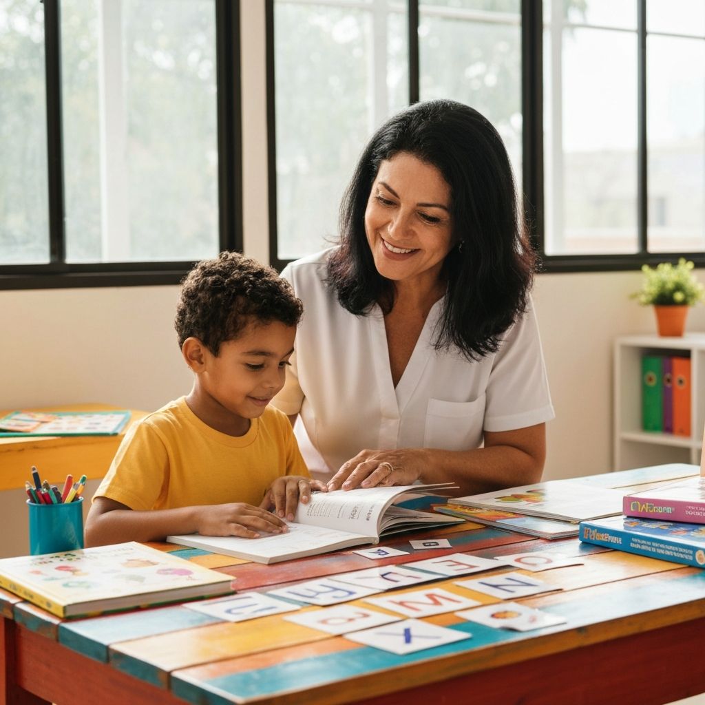 Sessão de psicopedagogia com criança desenvolvendo habilidades de aprendizagem